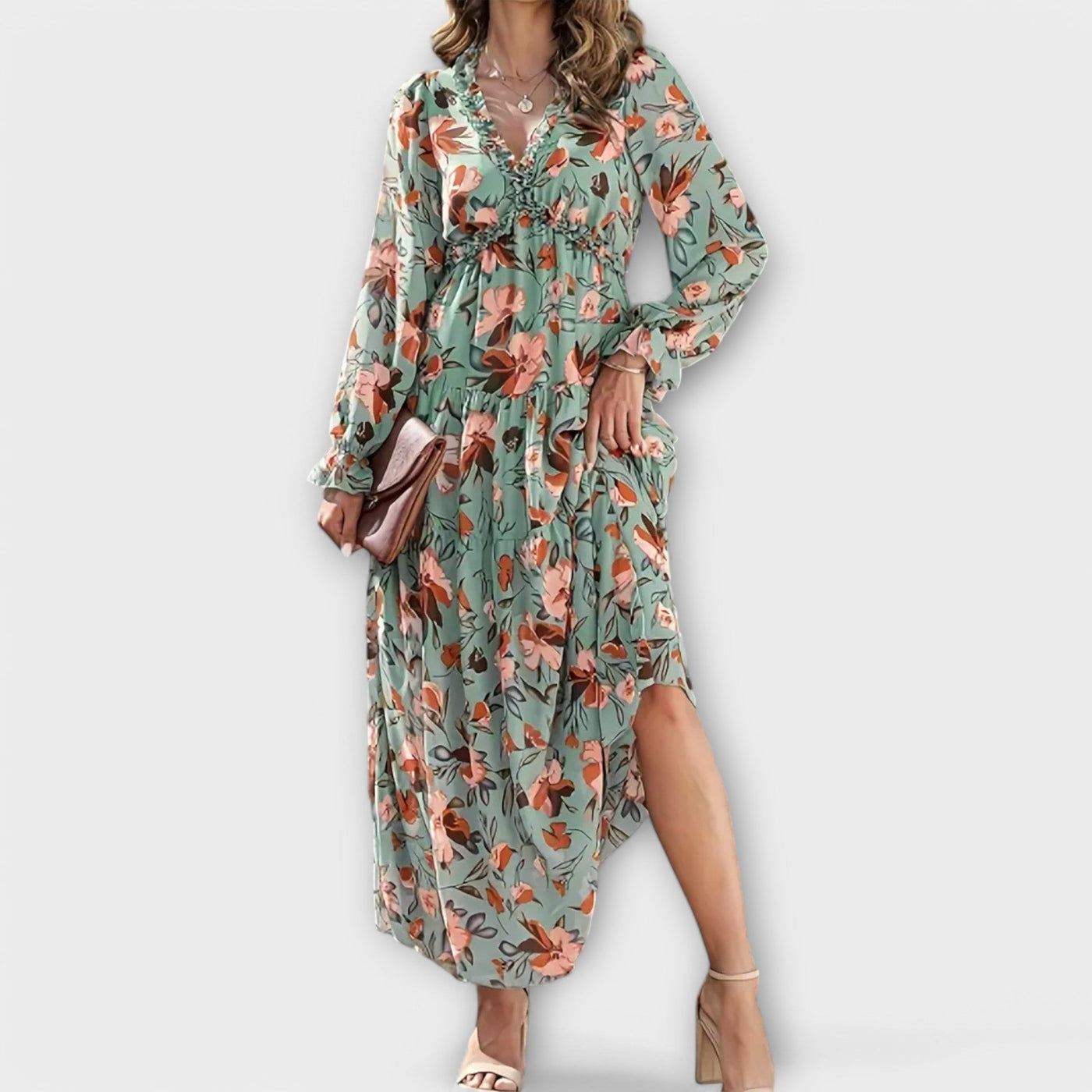Juna - Elegant Floral Maxi Dress