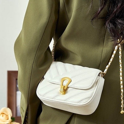 Women’s Genuine Leather Mini Chain Shoulder Bag – 2025 Summer Luxe Edition