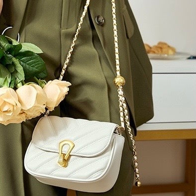 Women’s Genuine Leather Mini Chain Shoulder Bag – 2025 Summer Luxe Edition