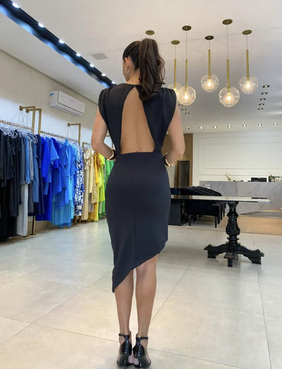BRITT - MIDI DRESS WITH HALF-MOON DESIGN