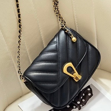 Women’s Genuine Leather Mini Chain Shoulder Bag – 2025 Summer Luxe Edition