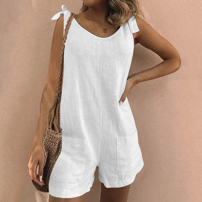 Sarah - Sleeveless Cotton Linen Playsuit