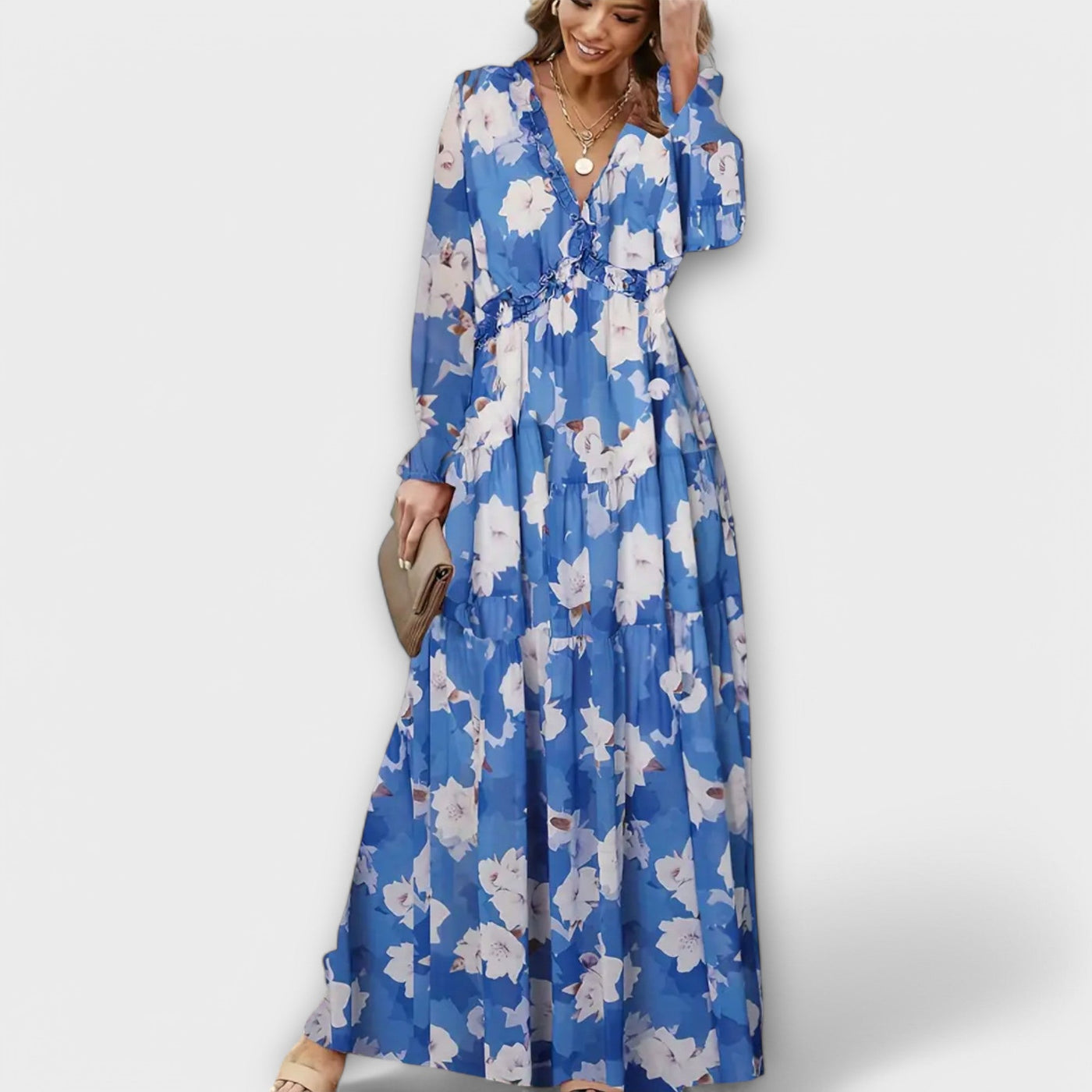 Juna - Elegant Floral Maxi Dress