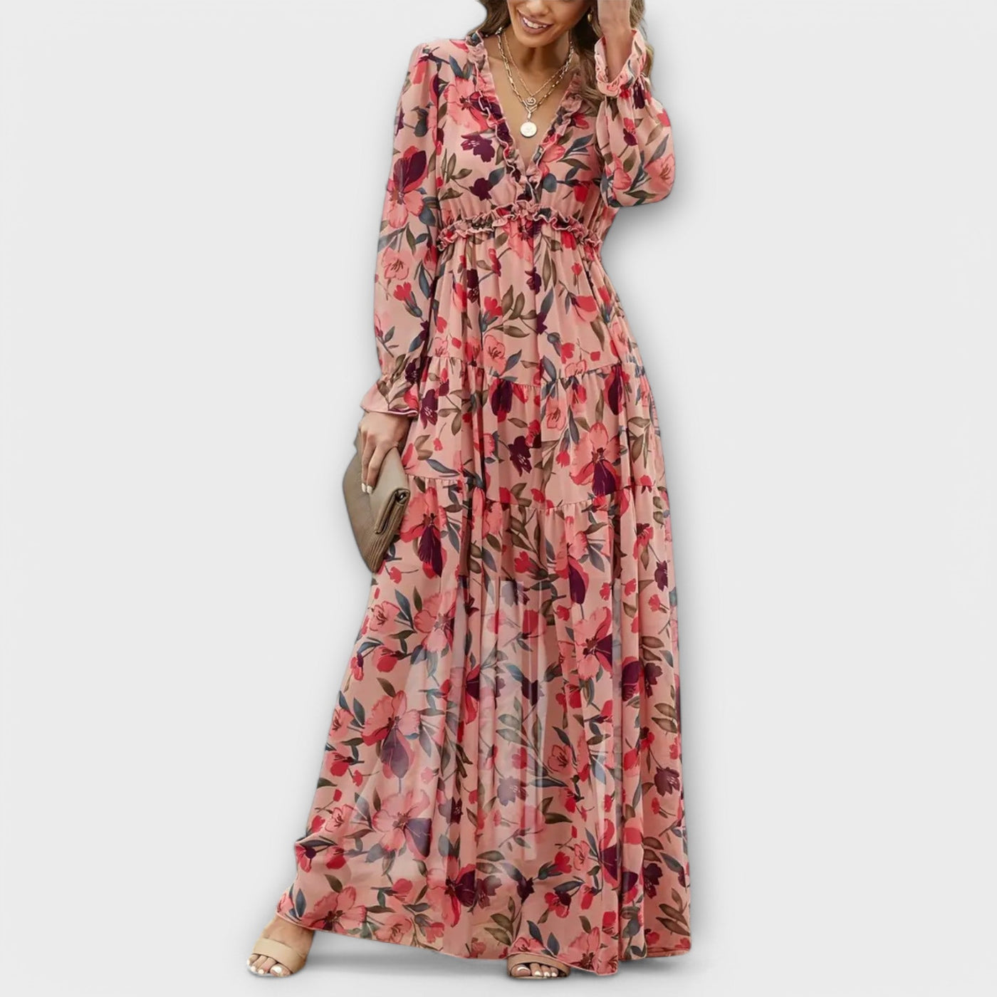 Juna - Elegant Floral Maxi Dress