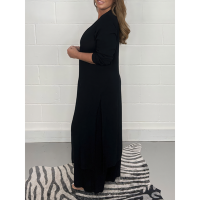 Casey - Two-Piece Casual Set with V-Neck and Split