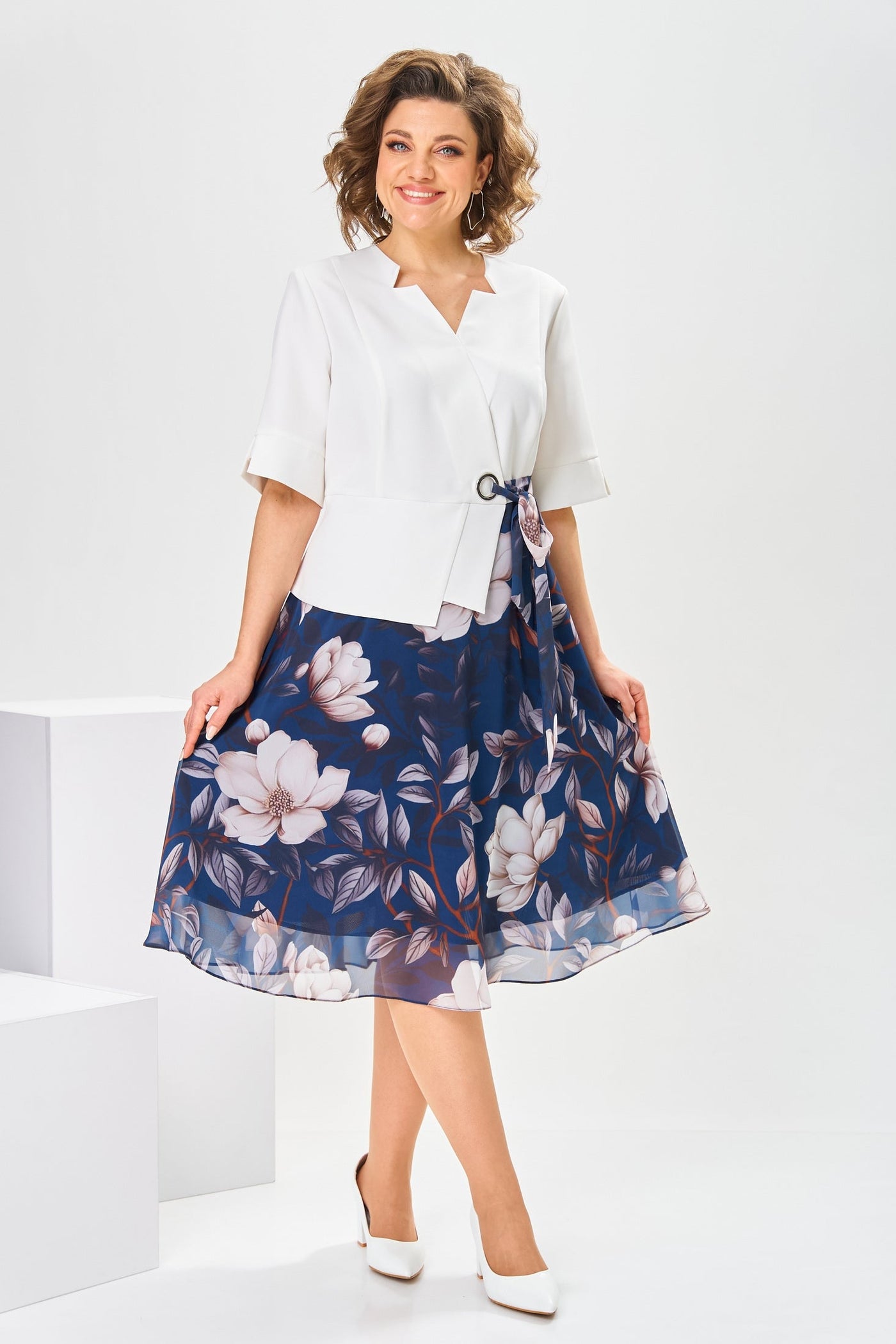 High-quality cotton and silk dress