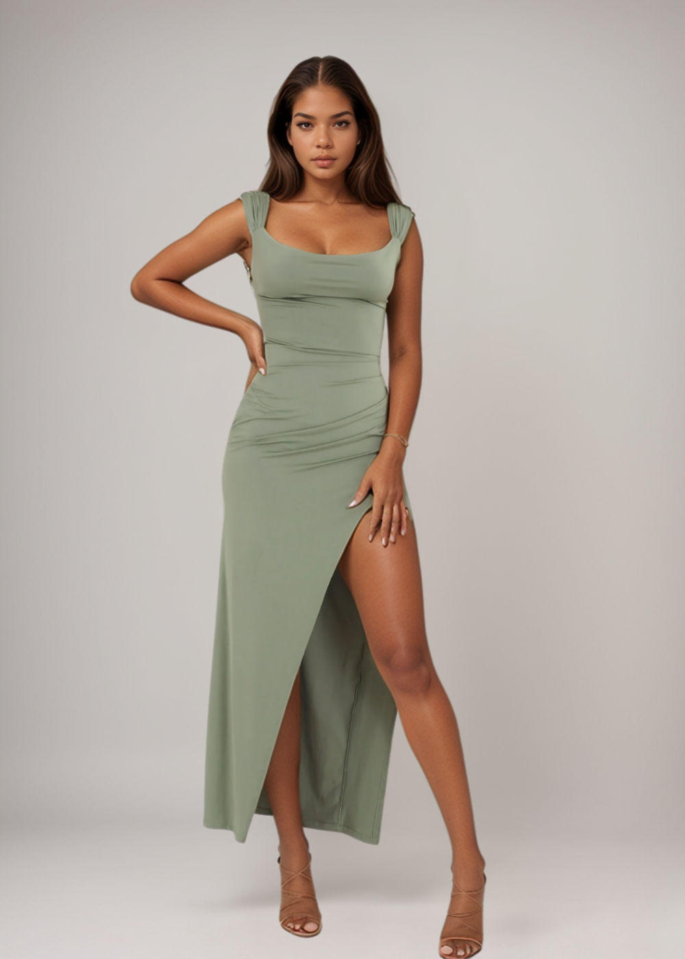 Claire™ | Figure-Hugging Slit Dress