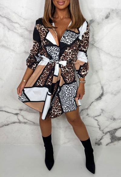 Christel | Flirty shirt dress with animal print