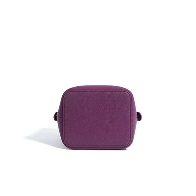Women's Genuine Top-Grain Leather Versatile Commuting Bucket Bag Single-Shoulder Crossbody Elegant Handheld Bag