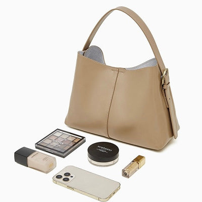 Women’s Genuine Leather Large Tote Shoulder Bag – Vegetable-Tanned Commuter Crossbody