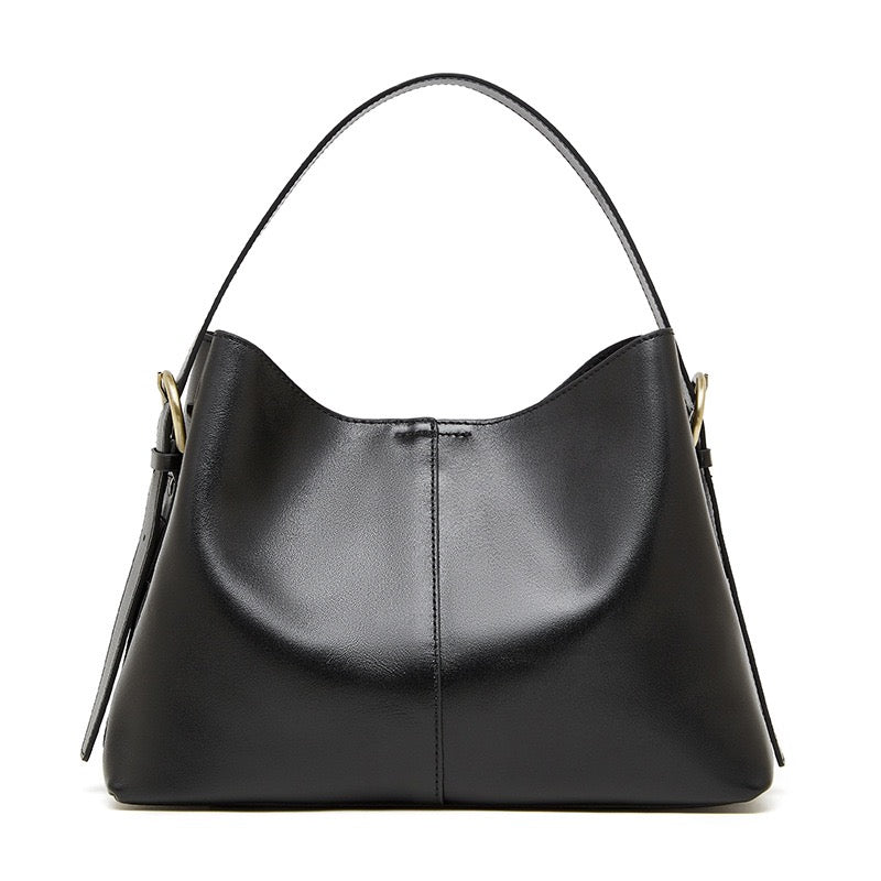 Women’s Genuine Leather Large Tote Shoulder Bag – Vegetable-Tanned Commuter Crossbody