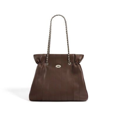 Women’s Genuine Leather Large Capacity Minimalist Chain Shoulder Bag