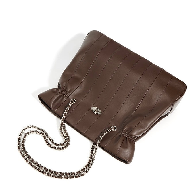 Women’s Genuine Leather Large Capacity Minimalist Chain Shoulder Bag