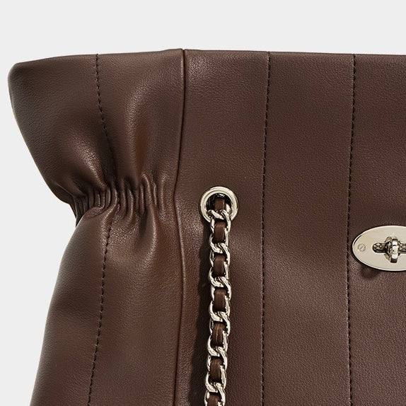 Women’s Genuine Leather Large Capacity Minimalist Chain Shoulder Bag