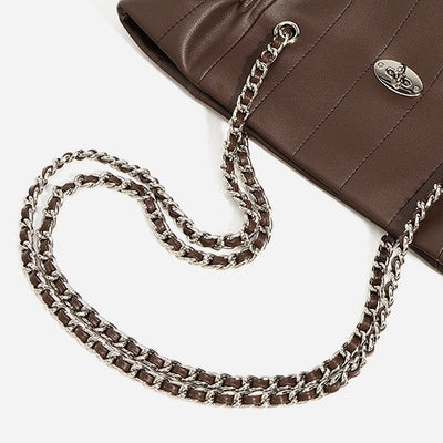 Women’s Genuine Leather Large Capacity Minimalist Chain Shoulder Bag