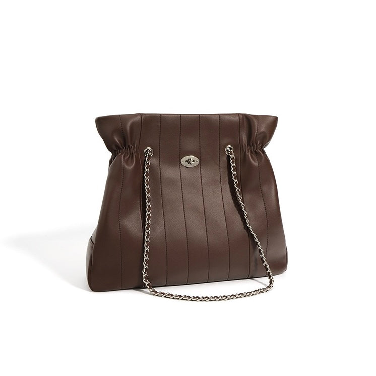 Women’s Genuine Leather Large Capacity Minimalist Chain Shoulder Bag