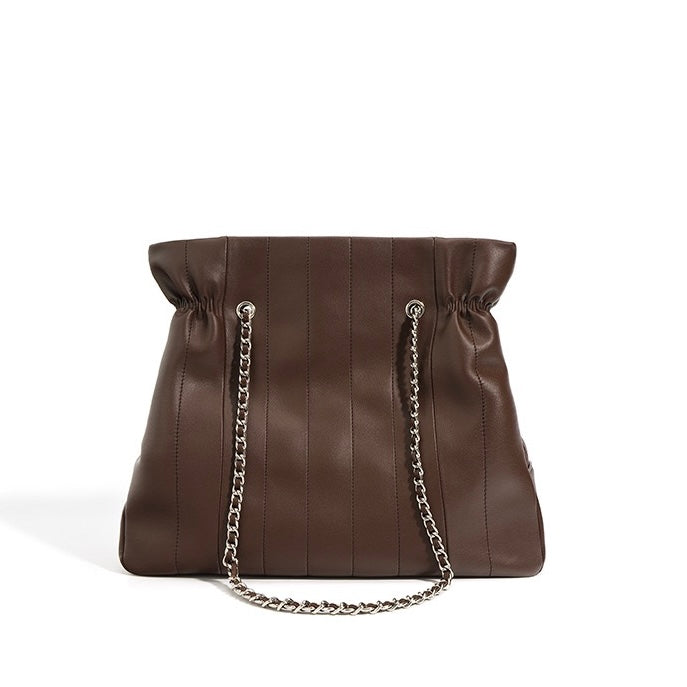 Women’s Genuine Leather Large Capacity Minimalist Chain Shoulder Bag