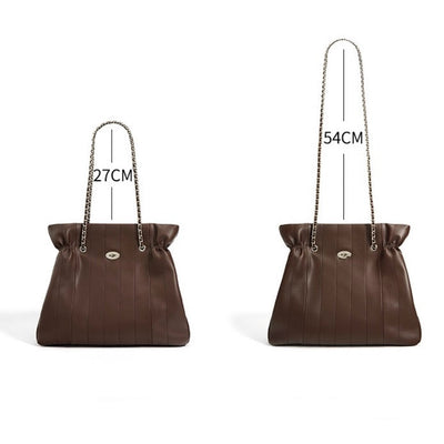 Women’s Genuine Leather Large Capacity Minimalist Chain Shoulder Bag