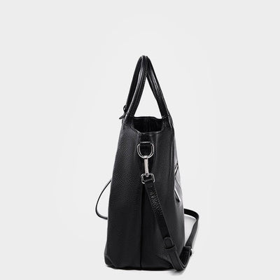 Women’s Genuine Leather Large Capacity Tote Shoulder Bag – Elegant Commuter Style