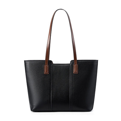 Women’s Genuine Leather Large Capacity Tote Shoulder Bag – Commuter Everyday Purse