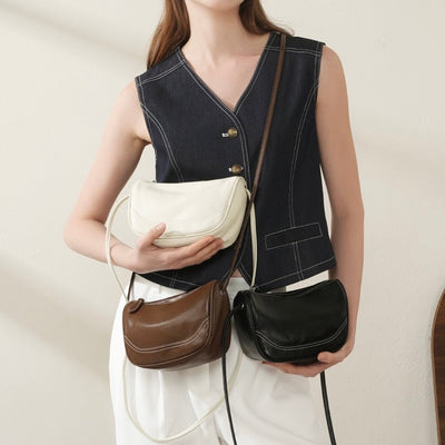 Women’s Genuine Leather Mini Crossbody Shoulder Bag – Elegant Top Grain Everyday Purse