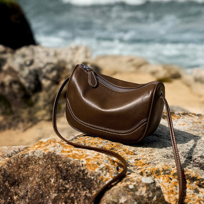 Women’s Genuine Leather Mini Crossbody Shoulder Bag – Elegant Top Grain Everyday Purse