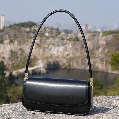Women’s Genuine Leather Minimalist Saddle Tote – 2025 Commuter Edition