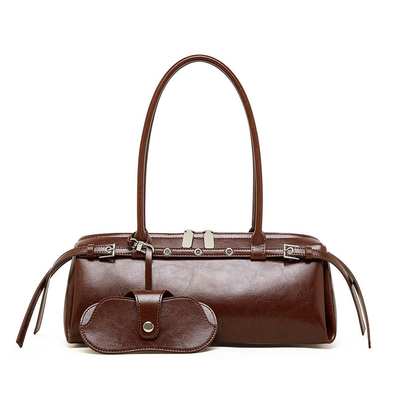 Women’s Genuine Leather Vintage Biker Belt Shoulder Bag