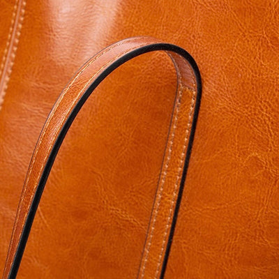 Women’s Genuine Leather Large Tote Shoulder Bag – Daily Commuter Essential