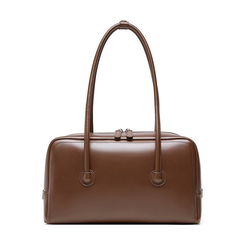 Women’s Genuine Leather Boston Structured Pillow Shoulder Bag
