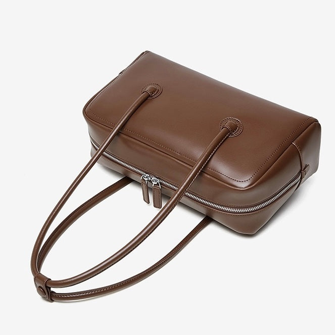 Women’s Genuine Leather Boston Structured Pillow Shoulder Bag