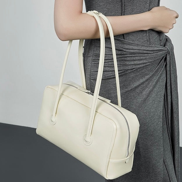Women’s Genuine Leather Boston Structured Pillow Shoulder Bag