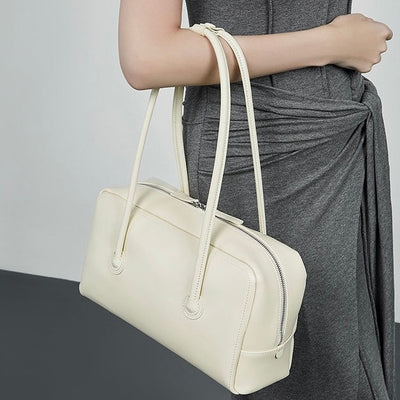 Women’s Genuine Leather Boston Structured Pillow Shoulder Bag