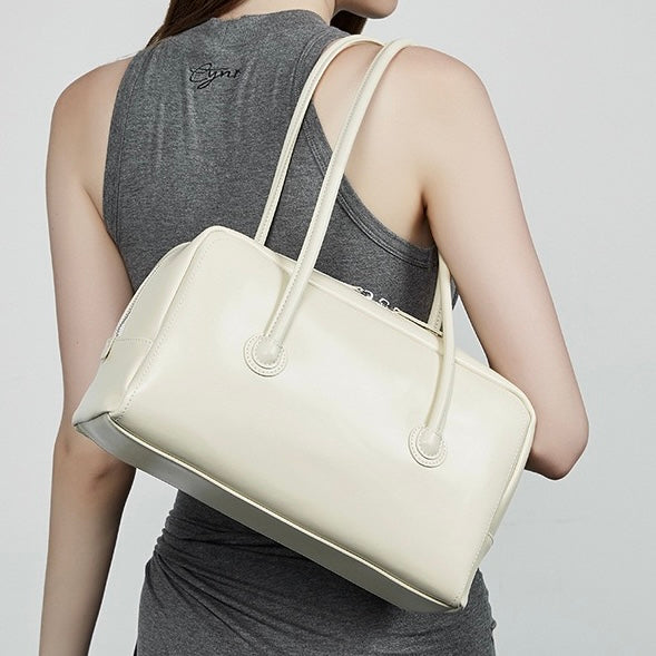 Women’s Genuine Leather Boston Structured Pillow Shoulder Bag
