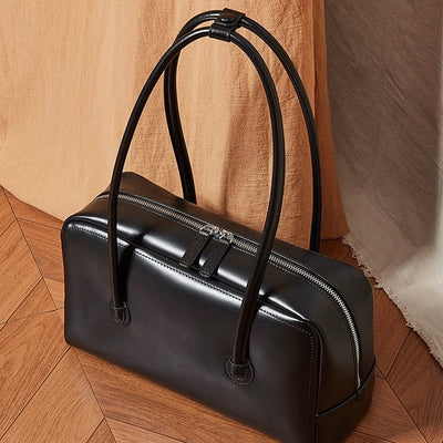 Women’s Genuine Leather Boston Structured Pillow Shoulder Bag