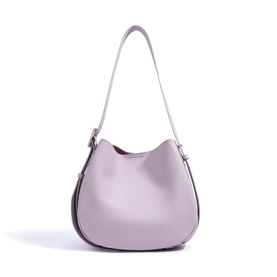 Women’s Genuine Leather Wide Strap Commuter Bucket Shoulder Bag