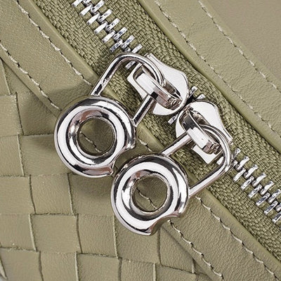 Woven Genuine Leather Crescent Shoulder Bag – Spring Summer 2025 Edition