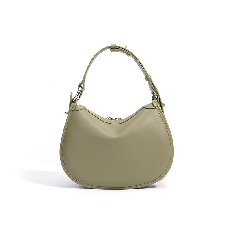 Woven Genuine Leather Crescent Shoulder Bag – Spring Summer 2025 Edition