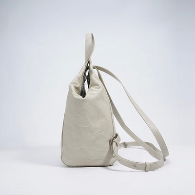 Women’s Genuine Leather Niche Pleated Convertible Backpack
