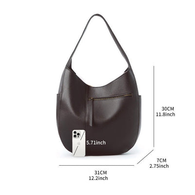 Women's Top Grain Leather Simple Large Capacity Tote Bag
