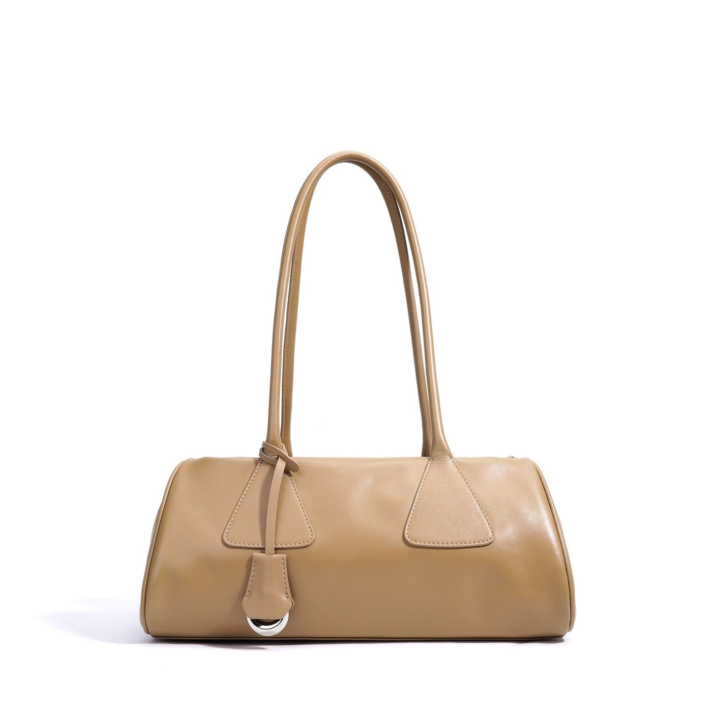 Spring Summer French Style Genuine Leather Pillow Shoulder Baguette Bag