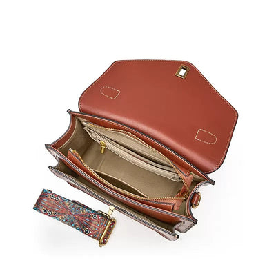 Women’s Genuine Leather Postman Crossbody Shoulder Tote Bag in Elegant