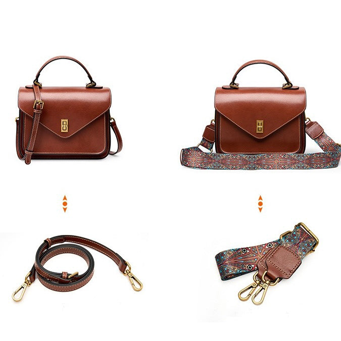 Women’s Genuine Leather Postman Crossbody Shoulder Tote Bag in Elegant