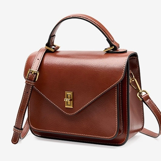 Women’s Genuine Leather Postman Crossbody Shoulder Tote Bag in Elegant