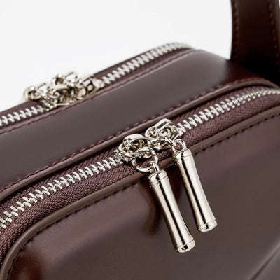 Women's Trapezoidal Ear Genuine Leather Handheld Shoulder Bag
