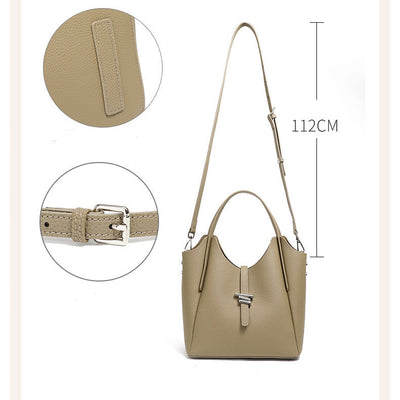 Women’s Genuine Leather Commuter Top Handle Crossbody Shoulder Bag In Minimalist Style