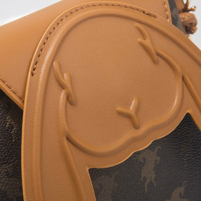 Vintage Print Rabbit Flip Top Small Crossbody Women Phone Bag