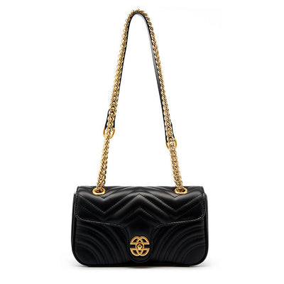 Women's Genuine Leather Love Diamond Chain Crossbody Bag