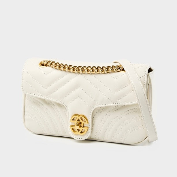 Women's Genuine Leather Love Diamond Chain Crossbody Bag