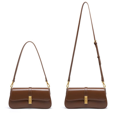 Women’s Genuine Leather Vintage Crossbody Shoulder Baguette Bag